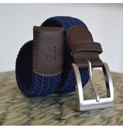 Made in france braided belt with leather ends 