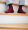 Burgundy made in France mercerized cotton socks