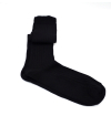 Black mercerized cotton knee-high socks made in France