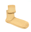 Beige mercerized cotton made in France knee-high socks