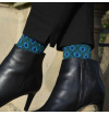 Chaussettes fantaisie en coton hommes remaillés à la main Louix XIV vert émeraude
