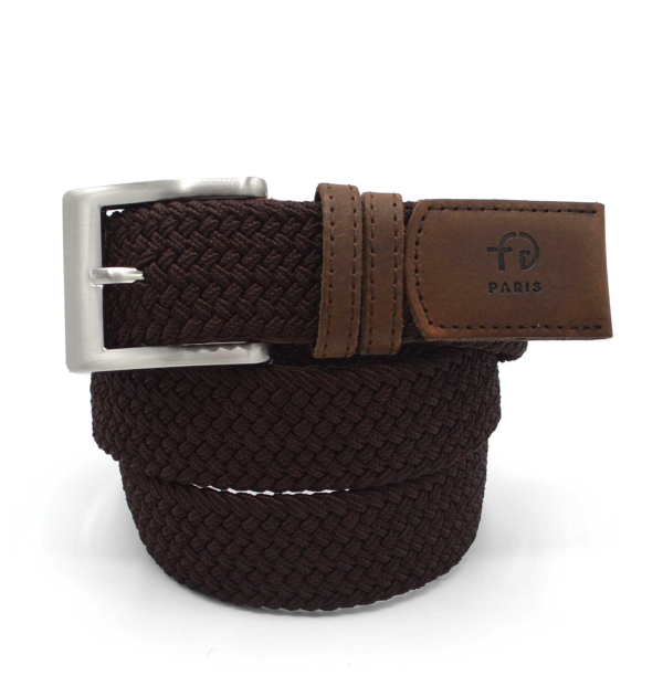 Made in france braided belt with leather ends 