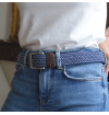 Ceinture tressee made in france finitions en cuir