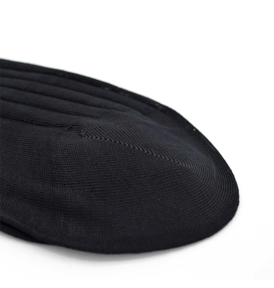chaussettes-montantes-mi-bas-noir-unies-en-pur-fil-d'écosse-remaillées-à-la-main-pour-hommes