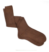 Coffee pure mercerized cotton knee-high socks handly remeshed