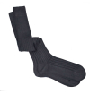 Anthracite grey pure mercerized cotton knee-high socks handly remeshed