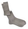 Feather grey pure mercerized cotton knee-high socks handly remeshed