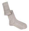 Sand beige pure mercerized cotton knee-high socks