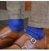 Royale blue pure mercerized cotton knee-high socks