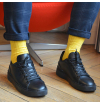 Yellow rapeseed pure mercerized cotton knee-high socks