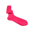 Pink raspberry pure mercerized cotton knee-high socks