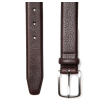 Ceinture-marron-chocolat-casual-chic-pour-hommes-en-cuir-pleine-fleur-grainé-surpiquée