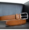 Ceinture-camel-casual-chic-pour-hommes-en-cuir-pleine-fleur-grainé-surpiquée