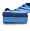 Blue socks with light blue stripes