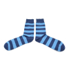 Blue socks with light blue stripes