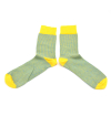 chaussettes-fantaisie-hommes-femmes-en-coton-jaunes-à-motif-pied-de-poule-bleu-ciel-remaillées-à-la-main