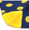 Blue socks with yellow dots