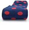 chaussettes-fantaisie-hommes-femmes-en-coton-bleu-marine-à-motif-gros-pois-rouges-remaillées-à-la-main