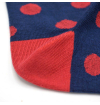 chaussettes-fantaisie-hommes-femmes-en-coton-bleu-marine-à-motif-gros-pois-rouges-remaillées-à-la-main