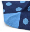 Blue socks with light blue dots