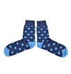 chaussettes-fantaisie-hommes-femmes-en-coton-bleu-marine-à-motif-gros-pois-bleu-ciel-remaillées-à-la-main