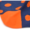 chaussettes-fantaisie-hommes-femmes-en-coton-bleu-marine-à-motif-gros-oranges-remaillées-à-la-main