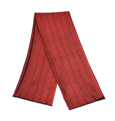 Echarpe-legere-rouge-vif-femme-homme-fibres-naturels-motifs-bosquetde-letoile-lenotre-versailles