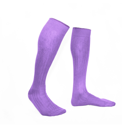 Amethyst mauve pure mercerized cotton knee-high socks