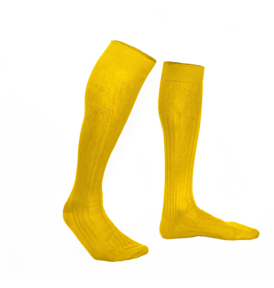 chaussettes-montantes-mi-bas-unies-jaune-colza-en-pur-fil-d'écosse-remaillées-à-la-main-pour-hommes