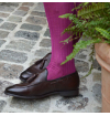 chaussettes-montantes-mi-bas-unies-violet-prune-en-pur-fil-d'écosse-remaillées-à-la-main-pour-homme