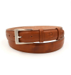 Ceinture-cognac-réglable-casual-chic-pour-hommes-en-cuir-pleine-fleur-grainé-surpiquée