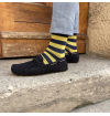 Striped handly remeshed combed cotton socks