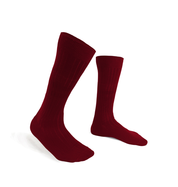 Burgundy made in France mercerized cotton socks