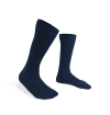 Navy Mercerized cotton knee-high socks made in France