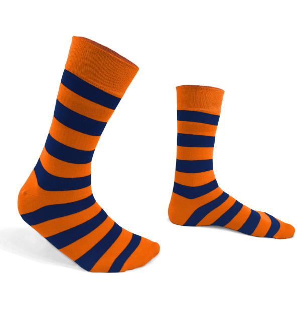 Striped handly remeshed combed cotton socks