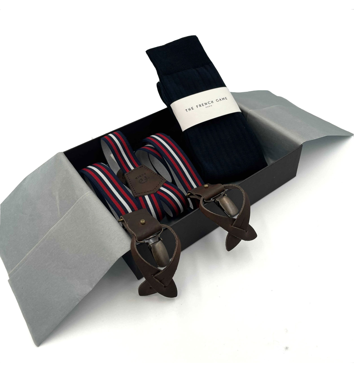 Coffret cadeaux homme made in France bretelles et chaussettes
