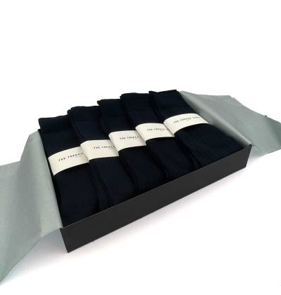 Coffret cadeaux Semainier de Chaussettes made in france bleu marine