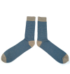 Chaussettes beiges et bleu clair pied de poule