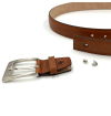 Ceinture-cognac-réglable-casual-chic-pour-hommes-en-cuir-pleine-fleur-grainé-surpiquée