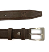 Ceinture-marron chocolat-réglable-casual-chic-pour-hommes-en-cuir-pleine-fleur-grainé-surpiquée