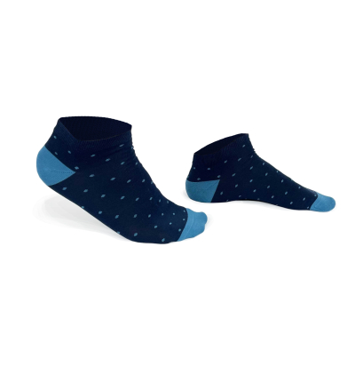 Combed cotton bobby socks with dots with plane stitches, made by our knitting expert