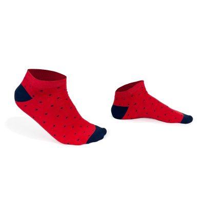 Combed cotton bobby socks with dots with plane stitches, made by our knitting expert