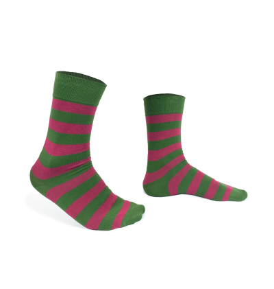 Striped handly remeshed combed cotton socks