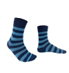 Blue socks with light blue stripes