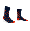 Blue socks with yellow dots