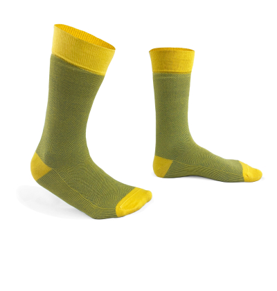 chaussettes-fantaisie-hommes-femmes-en-coton-jaunes-à-motifs-chevrons-bleu-ciel-remaillées-à-la-main