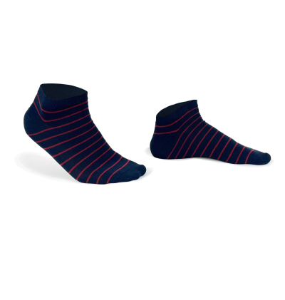 Blue bobby socks with yellow stripes