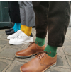 Striped handly remeshed combed cotton socks