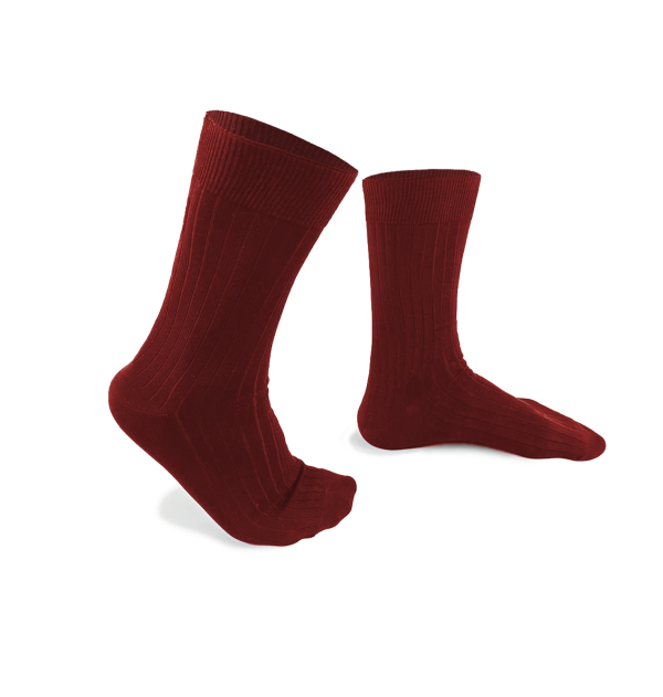 Chaussettes made in France en fil d'écosse bordeaux