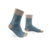 Chaussettes beiges et bleu clair pied de poule